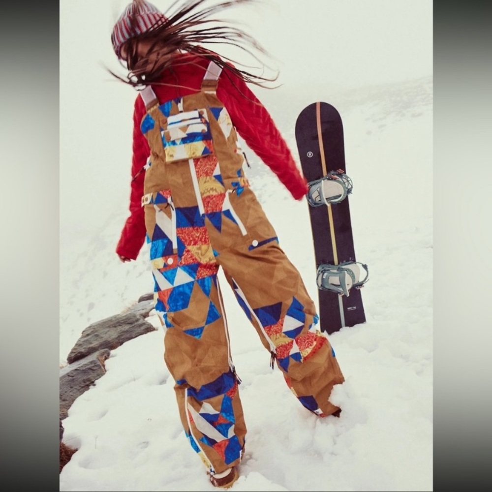 Colorful Patchwork Snow Overalls
